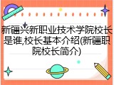 新疆兴新职业技术学院校长是谁,校长基本介绍(新疆职院校长简介)