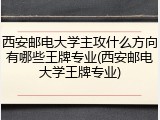 西安邮电大学主攻什么方向有哪些王牌专业(西安邮电大学王牌专业)