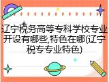 辽宁税务高等专科学校专业开设有哪些,特色在哪(辽宁税专专业特色)
