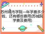 苏州城市学院一年学费多少钱，还有哪些费用(苏城院学费及费用)