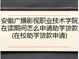 安徽广播影视职业技术学院在读期间怎么申请助学贷款(在校助学贷款申请)