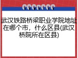 武汉铁路桥梁职业学院地址在哪个市，什么区县(武汉桥院所在区县)