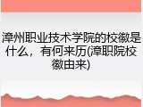 漳州职业技术学院的校徽是什么，有何来历(漳职院校徽由来)
