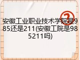 安徽工业职业技术学院是985还是211(安徽工院是985211吗)