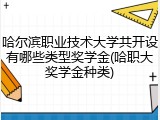 哈尔滨职业技术大学共开设有哪些类型奖学金(哈职大奖学金种类)