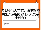 沈阳师范大学共开设有哪些类型奖学金(沈阳师大奖学金种类)