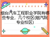 烟台汽车工程职业学院有哪些专业，几个校区(烟汽院专业校区)