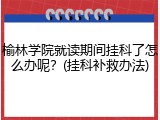 榆林学院就读期间挂科了怎么办呢？(挂科补救办法)