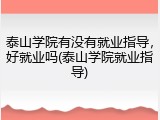 泰山学院有没有就业指导，好就业吗(泰山学院就业指导)