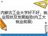 内蒙古工业大学好不好，就业现状及发展趋势(内工大就业前景)
