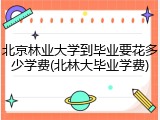 北京林业大学到毕业要花多少学费(北林大毕业学费)
