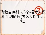 内蒙古医科大学的招生人数和计划解读(内医大招生计划)