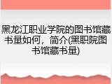 黑龙江职业学院的图书馆藏书量如何，简介(黑职院图书馆藏书量)