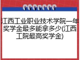 江西工业职业技术学院一年奖学金最多能拿多少(江西工院最高奖学金)