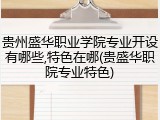 贵州盛华职业学院专业开设有哪些,特色在哪(贵盛华职院专业特色)