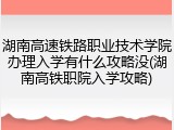 湖南高速铁路职业技术学院办理入学有什么攻略没(湖南高铁职院入学攻略)