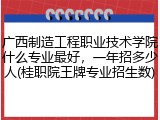 广西制造工程职业技术学院什么专业最好，一年招多少人(桂职院王牌专业招生数)