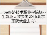 北京经济技术职业学院毕业生就业大致去向如何(北京职院就业去向)
