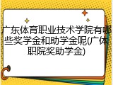 广东体育职业技术学院有哪些奖学金和助学金呢(广体职院奖助学金)