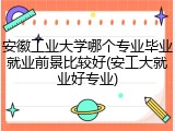安徽工业大学哪个专业毕业就业前景比较好(安工大就业好专业)