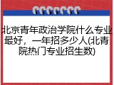 北京青年政治学院什么专业最好，一年招多少人(北青院热门专业招生数)