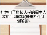 桂林电子科技大学的招生人数和计划解读(桂电招生计划解读)