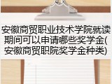 安徽商贸职业技术学院就读期间可以申请哪些奖学金(安徽商贸职院奖学金种类)