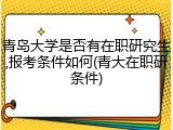 青岛大学是否有在职研究生,报考条件如何(青大在职研条件)