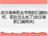 武汉海事职业学院的口碑如何，现在怎么样了(武汉海职口碑现状)