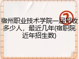 宿州职业技术学院一届招收多少人，最近几年(宿职院近年招生数)