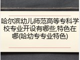 哈尔滨幼儿师范高等专科学校专业开设有哪些,特色在哪(哈幼专专业特色)