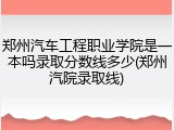 郑州汽车工程职业学院是一本吗录取分数线多少(郑州汽院录取线)