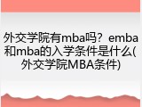 外交学院有mba吗？emba和mba的入学条件是什么(外交学院MBA条件)