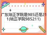 广东培正学院是985还是211(培正学院985211)