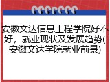 安徽文达信息工程学院好不好，就业现状及发展趋势(安徽文达学院就业前景)