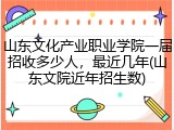 山东文化产业职业学院一届招收多少人，最近几年(山东文院近年招生数)