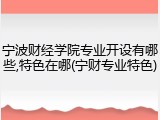 宁波财经学院专业开设有哪些,特色在哪(宁财专业特色)