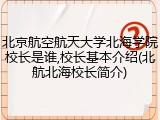北京航空航天大学北海学院校长是谁,校长基本介绍(北航北海校长简介)