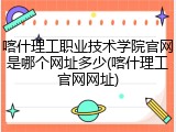 喀什理工职业技术学院官网是哪个网址多少(喀什理工官网网址)