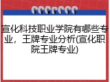 宣化科技职业学院有哪些专业，王牌专业分析(宣化职院王牌专业)