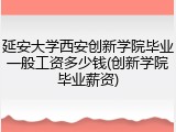 延安大学西安创新学院毕业一般工资多少钱(创新学院毕业薪资)