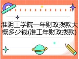 淮阴工学院一年财政拨款大概多少钱(淮工年财政拨款)