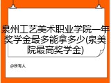 泉州工艺美术职业学院一年奖学金最多能拿多少(泉美院最高奖学金)