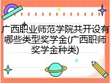 广西职业师范学院共开设有哪些类型奖学金(广西职师奖学金种类)