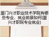 厦门兴才职业技术学院有哪些专业，就业前景如何(厦兴才职院专业就业)