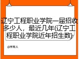 辽宁工程职业学院一届招收多少人，最近几年(辽宁工程职业学院近年招生数)
