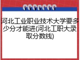 河北工业职业技术大学要多少分才能进(河北工职大录取分数线)