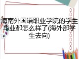 海南外国语职业学院的学生毕业都怎么样了(海外部学生去向)