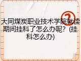 大同煤炭职业技术学院就读期间挂科了怎么办呢？(挂科怎么办)