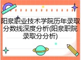 阳泉职业技术学院历年录取分数线深度分析(阳泉职院录取分分析)